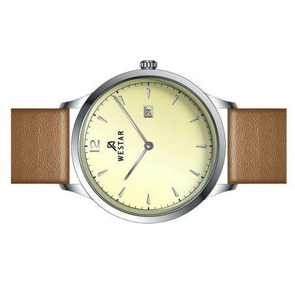 Reloj Westar Profile con correa de cuero y esfera color champán claro de cuarzo 50217STN182 para hombre