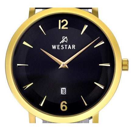 Reloj Westar Profile con correa de cuero y esfera negra de cuarzo 50219GPN103 para hombre