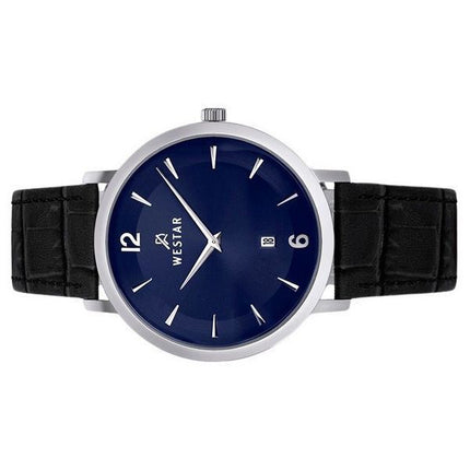 Reloj Westar Profile con correa de cuero y esfera azul de cuarzo 50219STN104 para hombre