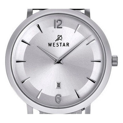 Reloj Westar Profile con correa de cuero y esfera plateada de cuarzo 50219STN107 para hombre