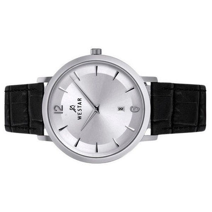 Reloj Westar Profile con correa de cuero y esfera plateada de cuarzo 50219STN107 para hombre