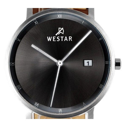 Reloj Westar Profile con correa de cuero y esfera negra de cuarzo 50221STN103 para hombre