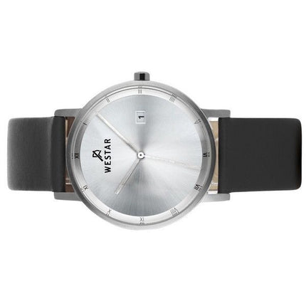 Reloj Westar Profile con correa de cuero y esfera plateada de cuarzo 50221STN107 para hombre