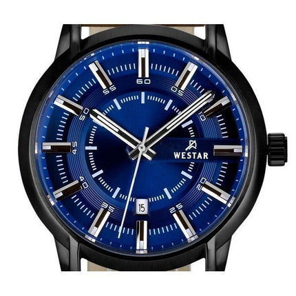 Reloj Westar Profile con correa de cuero y esfera azul de cuarzo 50228BBN184 para hombre