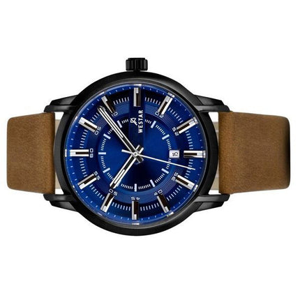 Reloj Westar Profile con correa de cuero y esfera azul de cuarzo 50228BBN184 para hombre