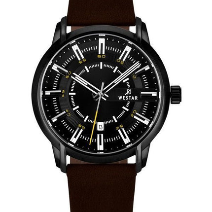 Reloj Westar Profile con correa de cuero y esfera negra de cuarzo 50228BBN523 para hombre