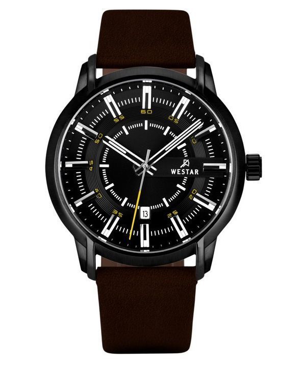 Reloj Westar Profile con correa de cuero y esfera negra de cuarzo 50228BBN523 para hombre