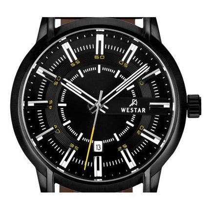 Reloj Westar Profile con correa de cuero y esfera negra de cuarzo 50228BBN523 para hombre