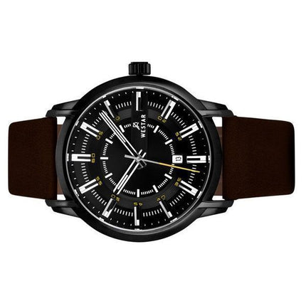 Reloj Westar Profile con correa de cuero y esfera negra de cuarzo 50228BBN523 para hombre