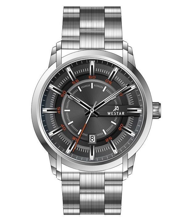 Reloj Westar Profile de acero inoxidable con esfera negra y cuarzo 50229STN803 para hombre