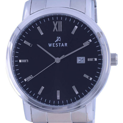 Westar, esfera negra, acero inoxidable, cuarzo 50245 STN 103, reloj para hombre