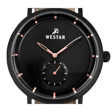 Reloj Westar Profile con correa de cuero y esfera negra de cuarzo 50246BBN603 para hombre