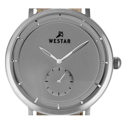 Reloj Westar Profile con correa de cuero y esfera gris de cuarzo 50246STN106 para hombre