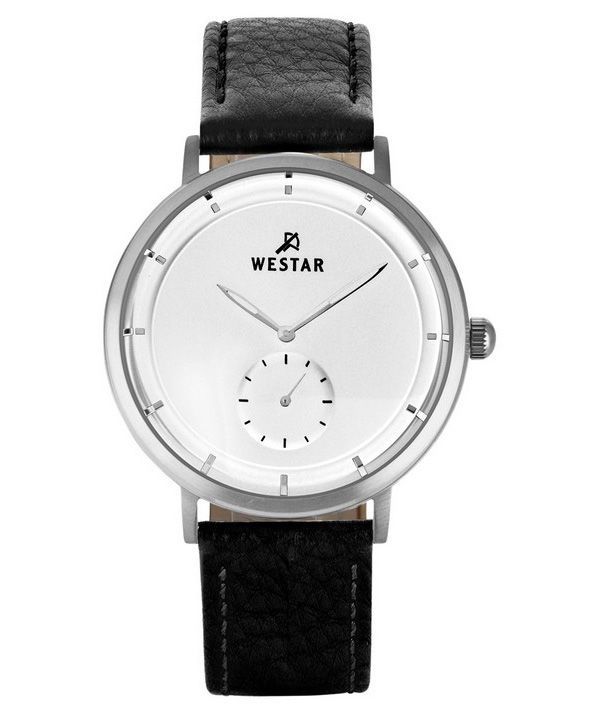 Reloj Westar Profile con correa de cuero y esfera plateada de cuarzo 50246STN107 para hombre