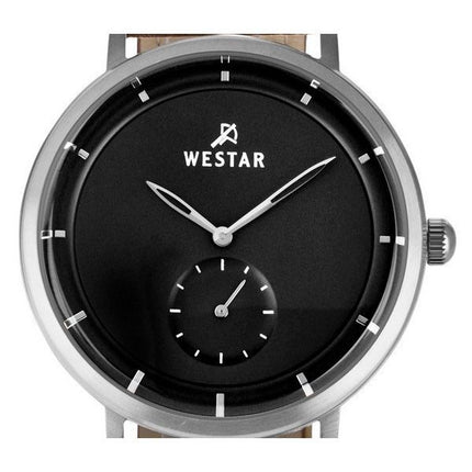 Reloj Westar Profile con correa de cuero y esfera negra de cuarzo 50246STN123 para hombre