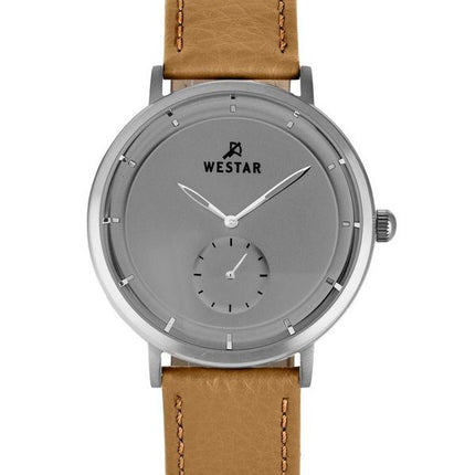 Reloj Westar Profile con correa de cuero y esfera gris de cuarzo 50246STN186 para hombre