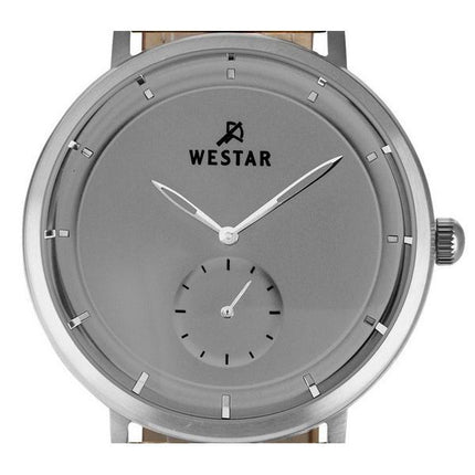 Reloj Westar Profile con correa de cuero y esfera gris de cuarzo 50246STN186 para hombre