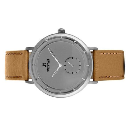 Reloj Westar Profile con correa de cuero y esfera gris de cuarzo 50246STN186 para hombre