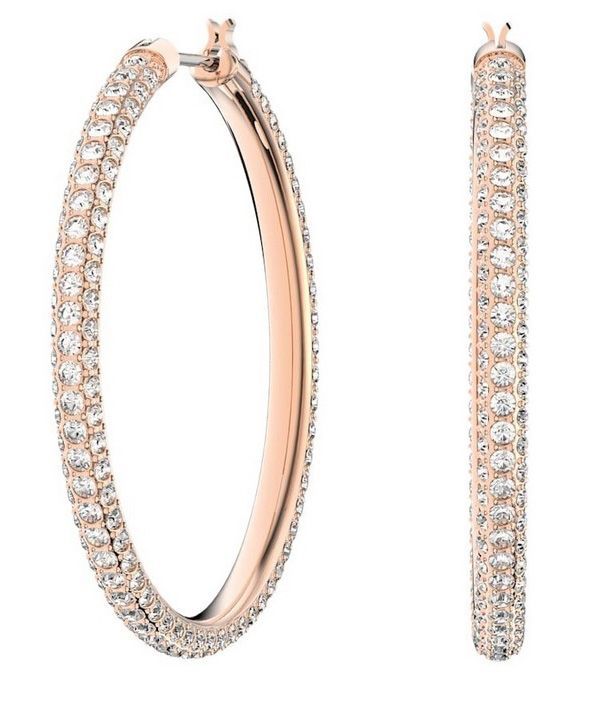 Pendientes Swarovski Dextera Hoop en tono oro rosa 5383938 para mujer