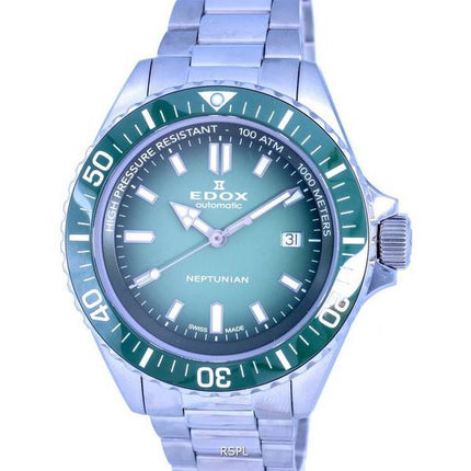 Reloj Edox SkyDiver Diver de acero inoxidable con esfera verde automático 801203VMVDN1 1000M para hombre