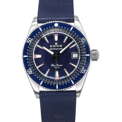 Reloj de buceo automático Edox Skydiver Limited Special Blue Dial 80131 3BUC BUICO 300M para hombre con correa adicional