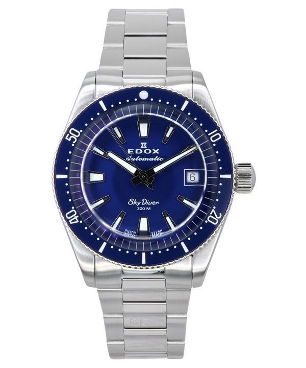 Edox Skydiver 38 Fecha edición limitada esfera azul automático Diver&#39,s 801313BUMBUIN 300M Reloj para hombre fabricado en Sui