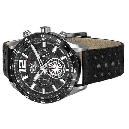 Reloj para hombre Westar Activ cronógrafo con correa de cuero y esfera negra de cuarzo 90249SBN103 100M