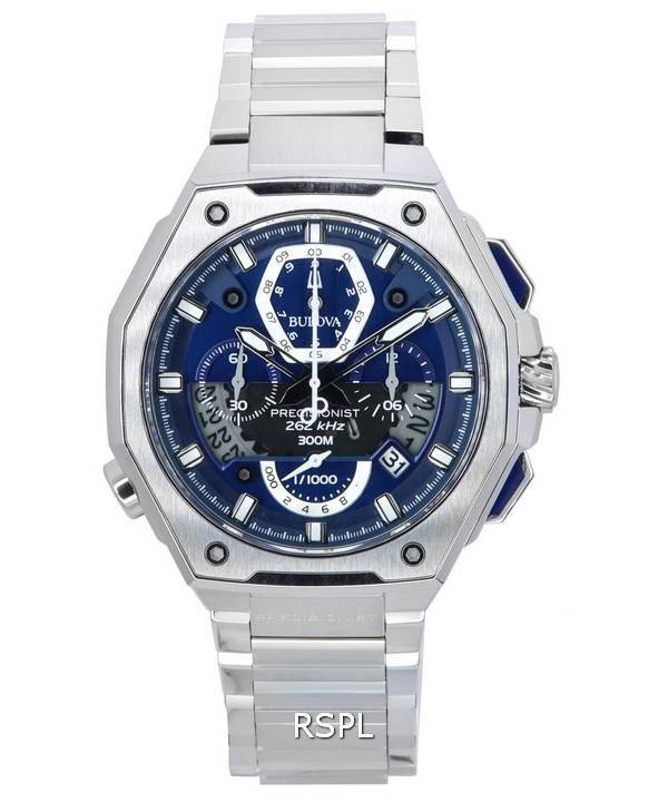 Bulova Precisionist Cronógrafo Esfera azul Cuarzo Diver's 96B349 300M Reloj para hombre