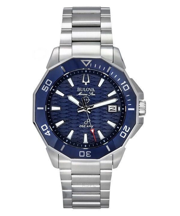 Reloj para hombre Bulova Marine Star Precisionist de acero inoxidable con esfera azul y cuarzo Diver's 96B433 200M