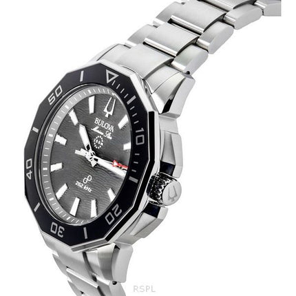 Reloj para hombre Bulova Marine Star de acero inoxidable con esfera negra y cuarzo Precisionist Diver&#39,s 96B434 200M