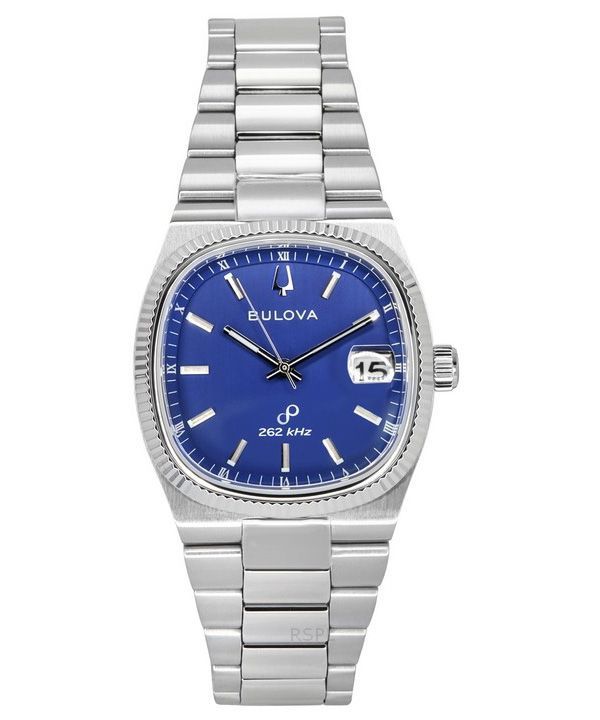 Reloj de cuarzo Bulova Classic Super Seville 262kHz Precisionist de acero inoxidable con esfera azul 96B440 para hombre