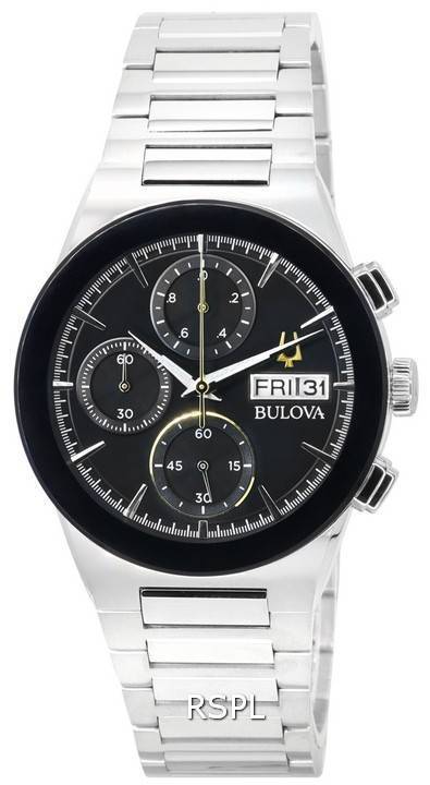 Reloj Bulova Millennia moderno cronógrafo esfera negra cuarzo 96C149 para hombre