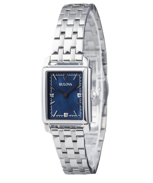 Reloj para mujer Bulova Classic Sutton Diamond Accent de acero inoxidable con esfera azul y cuarzo 96P245