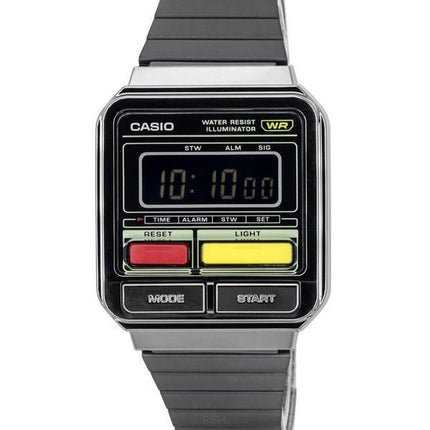 Casio Vintage Digital Pulsera de acero inoxidable Cuarzo A120WEGG-1B Reloj unisex