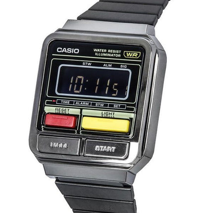 Casio Vintage Digital Pulsera de acero inoxidable Cuarzo A120WEGG-1B Reloj unisex