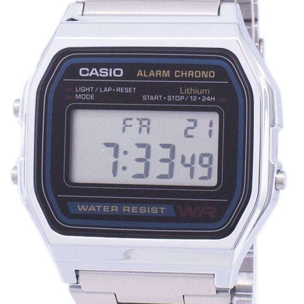 Casio digital acero inoxidable alarma diaria A158WA-1DF A158WA-1 reloj de caballero