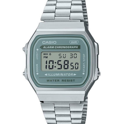 Reloj Casio Vintage Digital de acero inoxidable con pulsera de cuarzo A168WA-3A para hombre