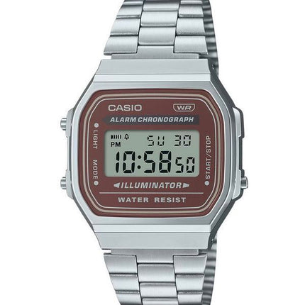 Reloj Casio Vintage Digital de acero inoxidable con pulsera de cuarzo A168WA-5A para hombre