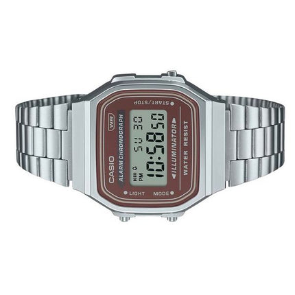 Reloj Casio Vintage Digital de acero inoxidable con pulsera de cuarzo A168WA-5A para hombre