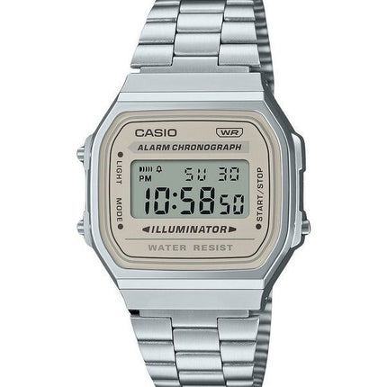 Reloj unisex Casio Vintage Digital con pulsera de acero inoxidable y cuarzo A168WA-8