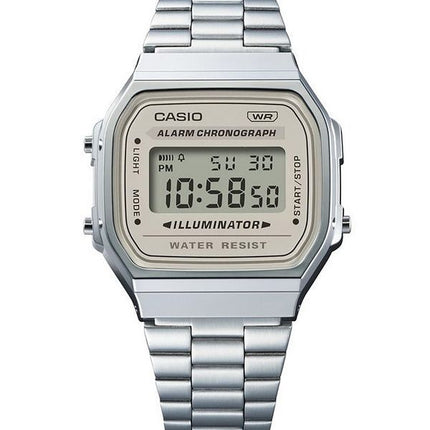 Reloj unisex Casio Vintage Digital con pulsera de acero inoxidable y cuarzo A168WA-8