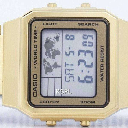 Reloj Casio alarma mundial tiempo Varonil de Digital A500WGA-9DF