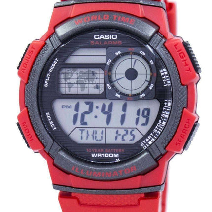 Casio juvenil mundial de la alarma del mundo del mapa AE-1000W-4AV AE1000W-4AV reloj de caballero