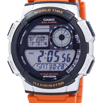 Juventud de Casio serie iluminador mundo tiempo alarma AE-1000W-4BV Watch de Men