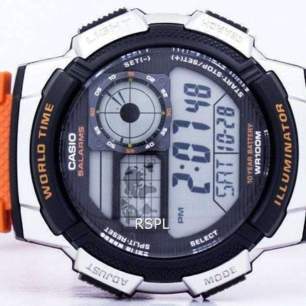 Juventud de Casio serie iluminador mundo tiempo alarma AE-1000W-4BV Watch de Men