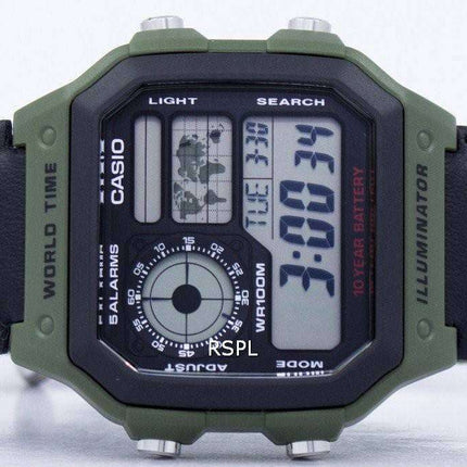 Reloj Casio World Time Alarm Digital AE-1200WHB-3BV AE1200WHB-3BV para hombre