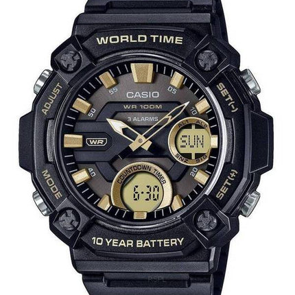 Reloj Casio Youth analógico digital resina esfera negra cuarzo AEQ-120W-9AV AEQ120W-9 100M para hombre