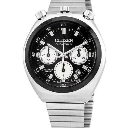 Reloj Citizen Cronógrafo de acero inoxidable con esfera negra y cuarzo AN3660-81E para hombre