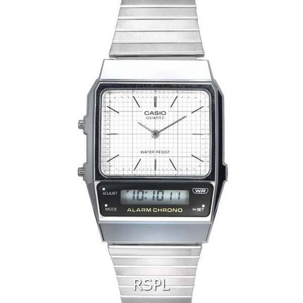 Casio Vintage Analógico Digital Blanco Dial Cuarzo AQ-800E-7A AQ800E-7 Reloj Unisex