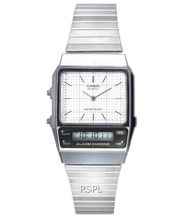 Casio Vintage Analógico Digital Blanco Dial Cuarzo AQ-800E-7A AQ800E-7 Reloj Unisex